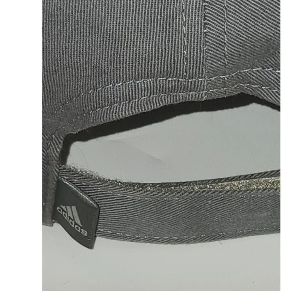 Adidas Grey Logo on Grey Hat with Stitching‎ detail Strap Back EUC